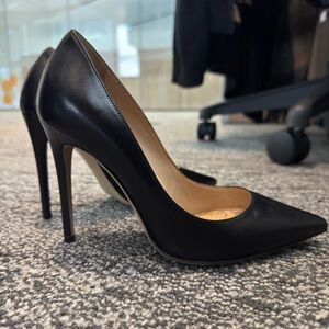 M Gemi Essato Black Leather Heels 105mm